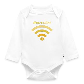 wifi tortellini - Organic Longsleeve Baby Bodysuit - white - Front