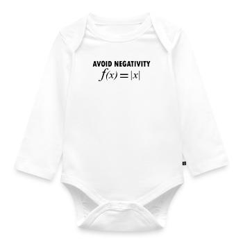 AVOID NEGATIVITY - Organic Longsleeve Baby Bodysuit - white - Front