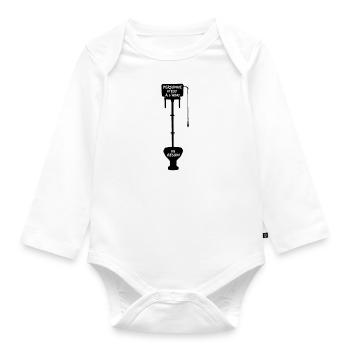 NO ONE IS PROTECTED FROM NEED - Word Games - Organic Longsleeve Baby Bodysuit - white - Front