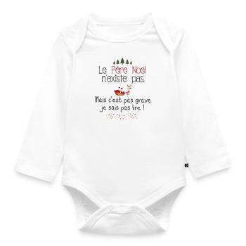 Le père noël n'existe pas - Body Bébé bio manches longues - blanc - Devant