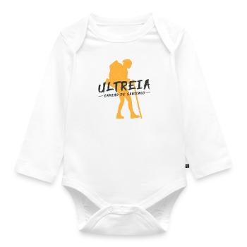 Camino de Santaigo. Chemin de Compostelle, T-shirt Ultreia - Body Bébé bio manches longues - blanc - Devant