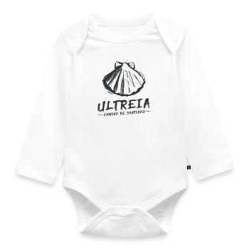 Camino de Santaigo. Chemin de Compostelle, T-shirt Ultreia - Body Bébé bio manches longues - blanc - Devant