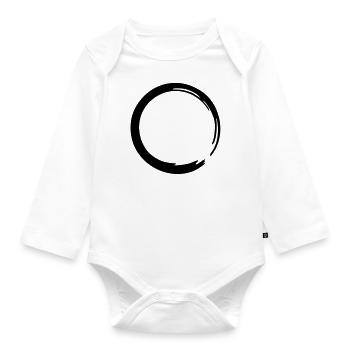 Enso Zen Circle Japanese Calligraphy Yoga Symbol - Organic Longsleeve Baby Bodysuit - white - Front