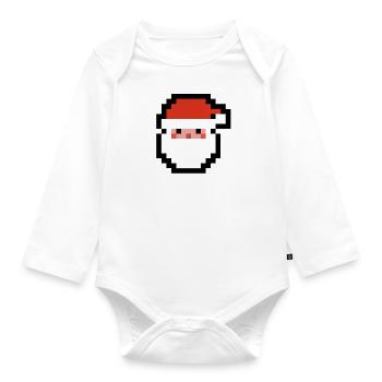 cute Santa Claus - Organic Longsleeve Baby Bodysuit - white - Front