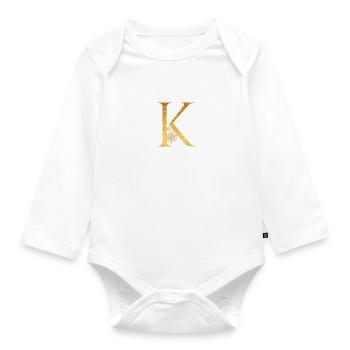 Lettre initiale K - Body Bébé bio manches longues - blanc - Devant