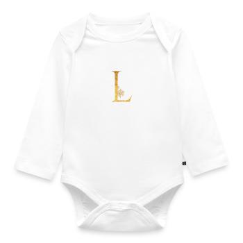 Lettre initiale L - Body Bébé bio manches longues - blanc - Devant