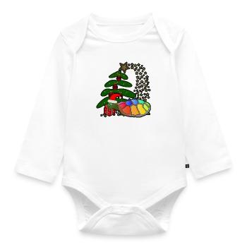 Noël Noël Noël Noël Noël - Body Bébé bio manches longues - blanc - Devant