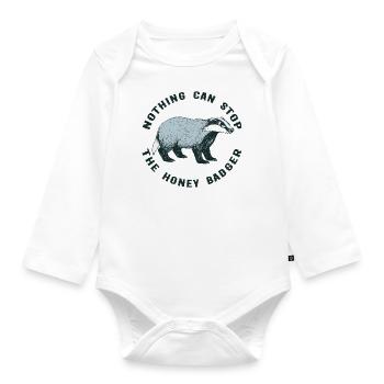 NOTHING CAN STOP THE HONEY BADGER - Organic Longsleeve Baby Bodysuit - white - Front