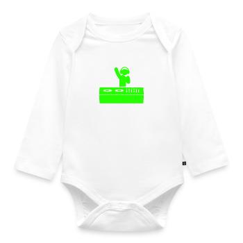 Techno - This music with no singing DJ headphones - Organic Longsleeve Baby Bodysuit - white - Front