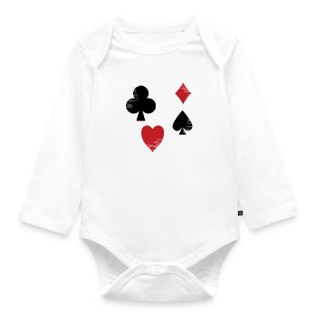 poker - Organic Longsleeve Baby Bodysuit - white - Front