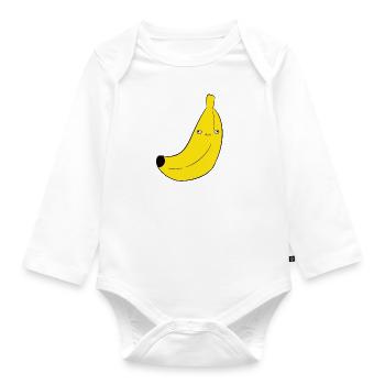Banana / Banana - Watch Banana - Organic Longsleeve Baby Bodysuit - white - Front