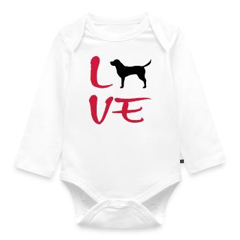 Labrador - Organic Longsleeve Baby Bodysuit - white - Front