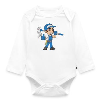 cleaner - Organic Longsleeve Baby Bodysuit - white - Front