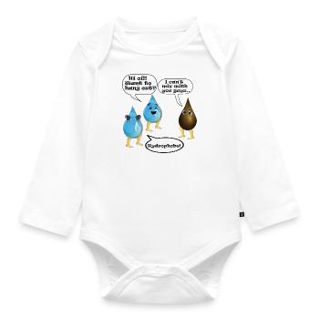 Water and oil - Organic Longsleeve Baby Bodysuit - white - Front