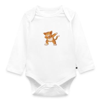 chat - Body Bébé bio manches longues - blanc - Devant