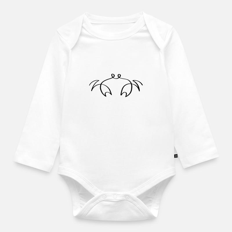 One Line Krabbe - Baby Bio-Langarm-Body - Weiß