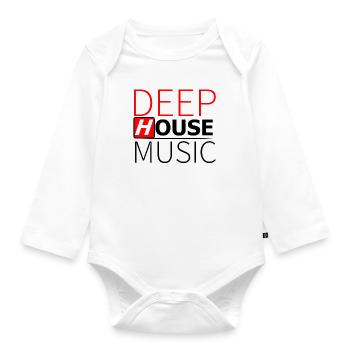 Deep House Music - Organic Longsleeve Baby Bodysuit - white - Front