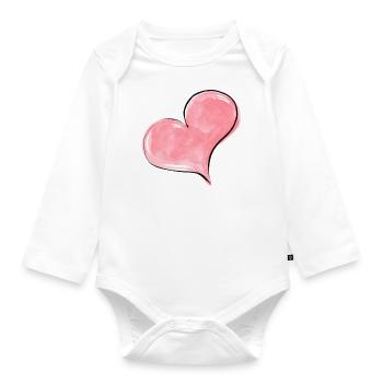 Herz - Baby Bio-Langarm-Body - Weiß - Vorne