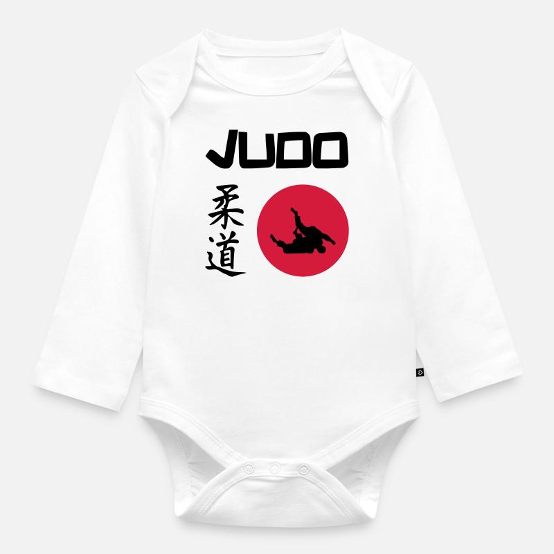 Judo - Body Bébé bio manches longues - blanc