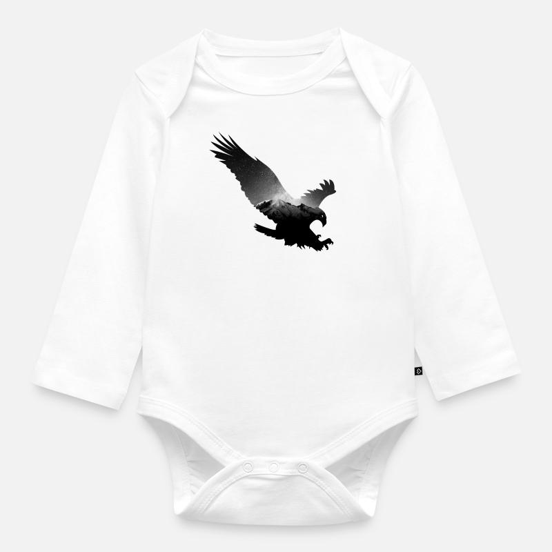 Eagle sur la montagne - Body Bébé bio manches longues - blanc