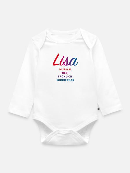 Lisa - Baby Bio-Langarm-Body - Weiß
