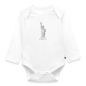 Freiheitsstatue Liberty - Baby Bio-Langarm-Body - Weiß - Vorne