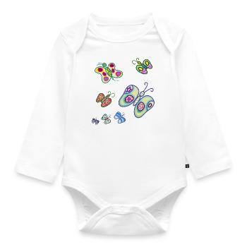 les papillons de joie - Body Bébé bio manches longues - blanc - Devant