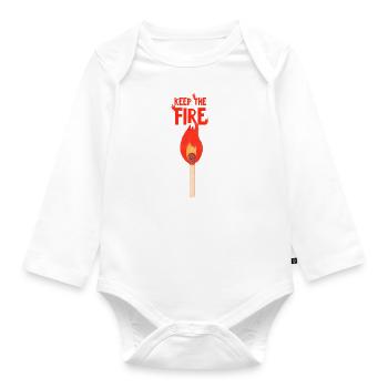 Garder le feu - Body Bébé bio manches longues - blanc - Devant