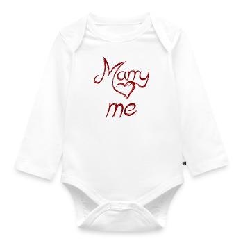 marry me - marry me - Organic Longsleeve Baby Bodysuit - white - Front