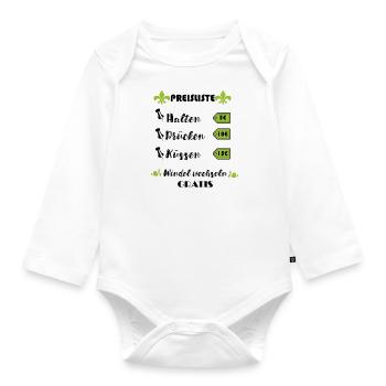 WINDEL wechseln gratis - Baby Bio-Langarm-Body - Weiß - Vorne