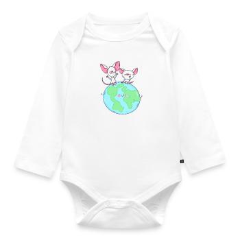 We are going to conquer the world! - Organic Longsleeve Baby Bodysuit - white - Front