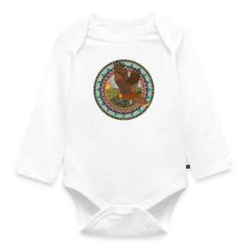 Indianisches Sternzeichen Falke - Baby Bio-Langarm-Body - Weiß - Vorne