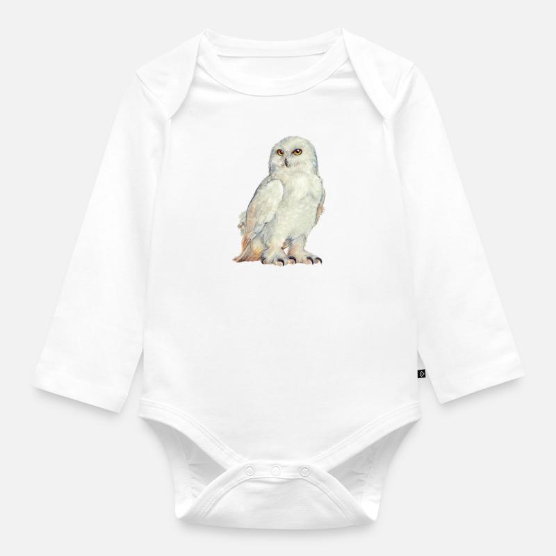 snowowl - Body Bébé bio manches longues - blanc