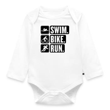 triathlon - Organic Longsleeve Baby Bodysuit - white - Front