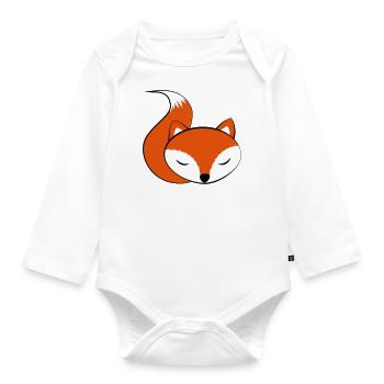 schlafender FoxiFuchs - Baby Bio-Langarm-Body - Weiß - Vorne