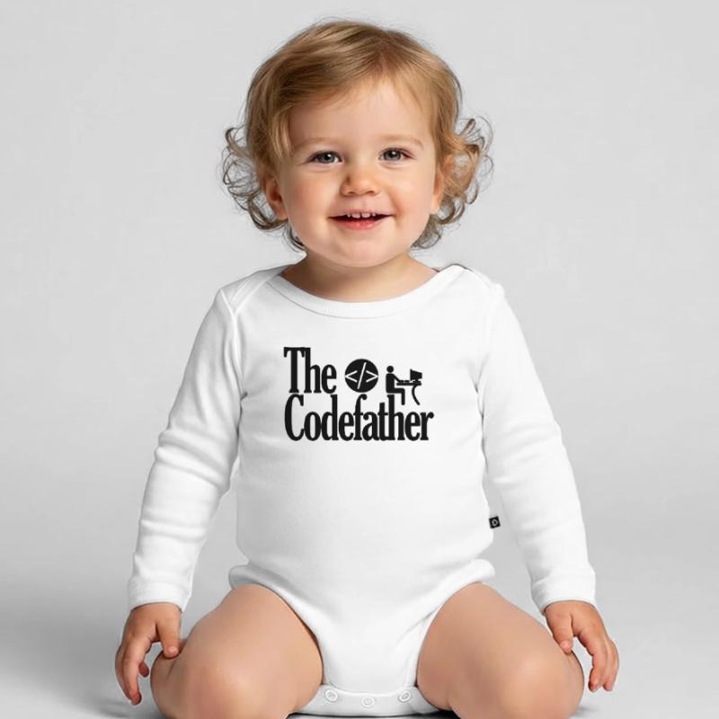 The Codefather Coding Programming Godfather Pate Organic Longsleeve Baby Bodysuit