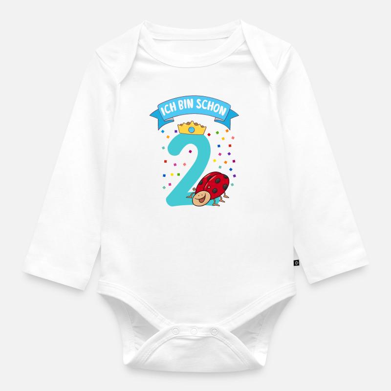 Ich bin schon 2 - Baby Bio-Langarm-Body - Weiß