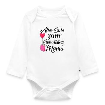 Joyeux anniversaire, maman - Body Bébé bio manches longues - blanc - Devant