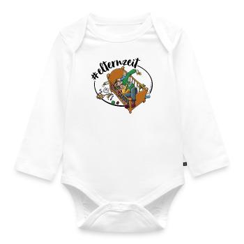 Papa ist in Elternzeit - Baby Bio-Langarm-Body - Weiß - Vorne