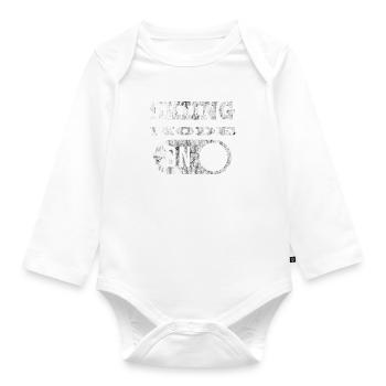 Skiing Skiing Skiing Skiing Skiing - Organic Longsleeve Baby Bodysuit - white - Front