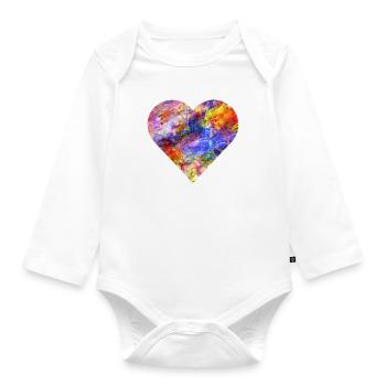 J’aime la couleur - Body Bébé bio manches longues - blanc - Devant