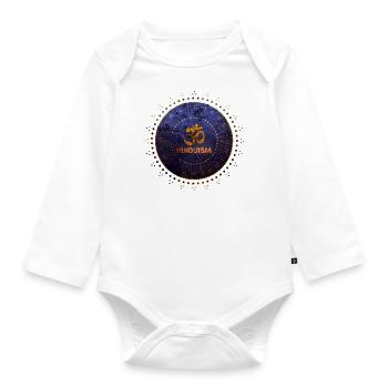Hinduismus Om Symbol Gold Lila - Baby Bio-Langarm-Body - Weiß - Vorne