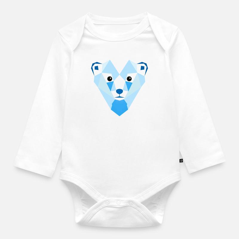 Polygon Eisbär - Baby Bio-Langarm-Body - Weiß