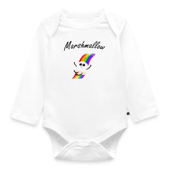 Marshmallow Marshmallows Sweet Candy Children - Organic Longsleeve Baby Bodysuit - white - Front