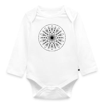Mandala - Organic Longsleeve Baby Bodysuit - white - Front