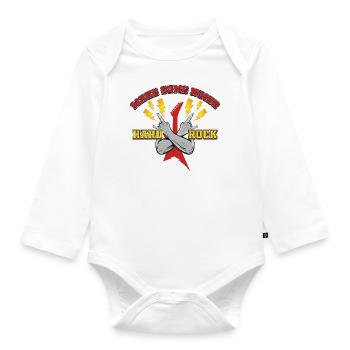 Hard rock - Organic Longsleeve Baby Bodysuit - white - Front