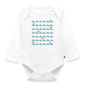 Wellen - Baby Bio-Langarm-Body - Weiß - Vorne