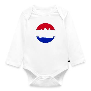 Königstag Kings Day Niederlande Flagge Dutch - Baby Bio-Langarm-Body - Weiß - Vorne