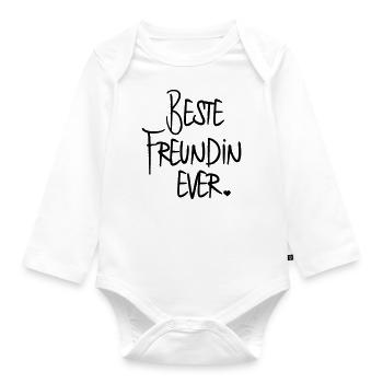 Beste Freundin Ever Freundinnen Sprüche Geschenk - Baby Bio-Langarm-Body - Weiß - Vorne