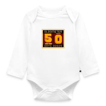 Oldometer, indicateur d'âge - Body Bébé bio manches longues - blanc - Devant